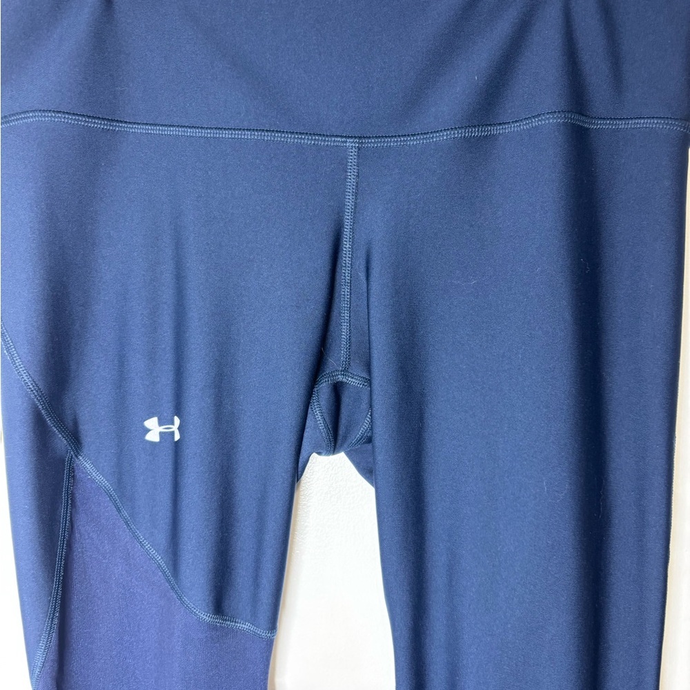 Under Armour HeatGear Compression Leggings - Deep Blue Size Large - Picture 4 of 9